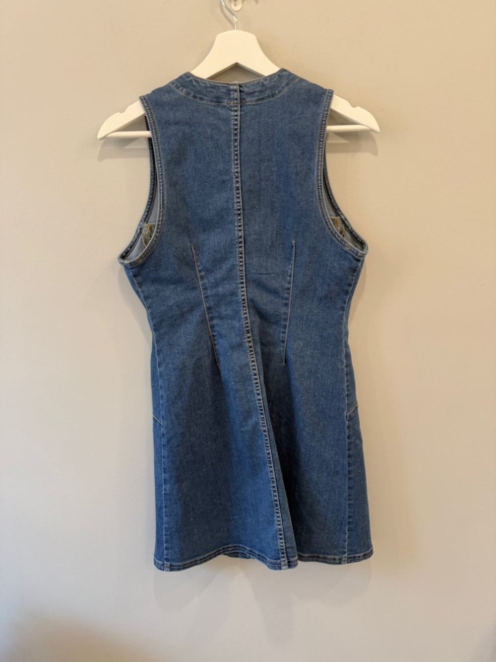 Free People Wandering Star Denim Button-Front Mini Dress - Picture 8 of 8